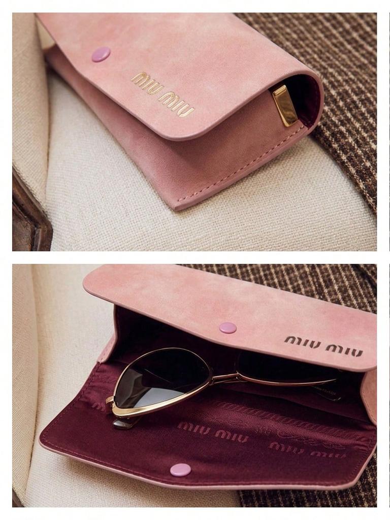 MIU MIU Набор чехлов для очков из розовой кожи