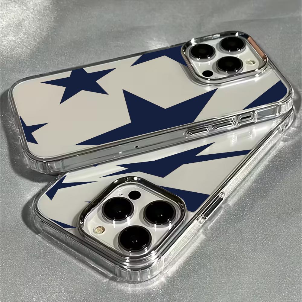 Чехол для телефона с узором из синих звезд, подходит для iPhone 17 16 15 14 13 12 11 Pro/Max/Plus, противоударная задняя крышка