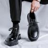 Кожаные туфли мужские повседневные британские туфли дерби на платформе мужские высококачественные черные свадебные туфли для жениха увеличивающие рост 2112-R