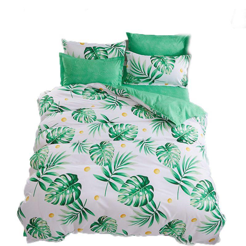 Ultra-soft Tropical Leaf Quilt Cover Doona Cover Duvet Cover Bedding Set Single Double King