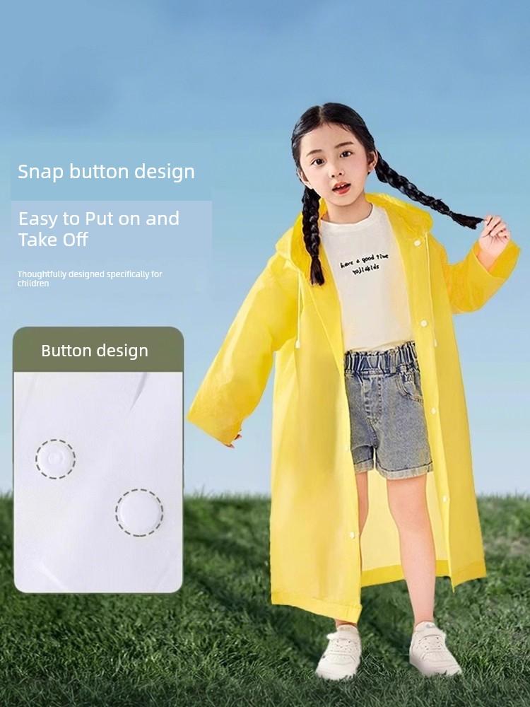 Disposable Raincoat for Children, Card-Style, Long, Full-Body, Heavy Rain Protection, Thickened, Portable, Suitable for School, Can Be Carried as a