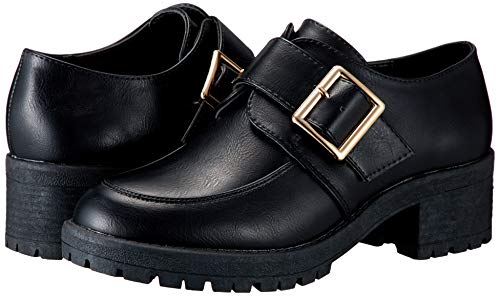 Женские туфли-монки San-A Plus, платформа, каблук 5 см, одинарная пряжка, 3583, женские, черные, размеры 23,5 см-24,0 см