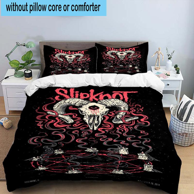 3PCS Skull Rock musi 3pcs Bedding,Including 3PCS Duvet Cover And 2pcs Pillowcases Perfect for Christmas,Ideal for Bedroom, Dormitory