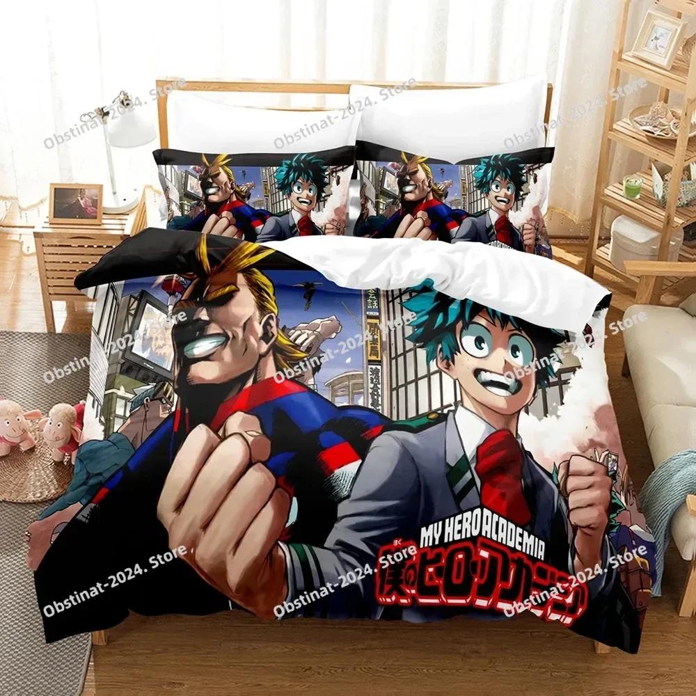 My Hero Academia Комплект Постельного Белья Япония Аниме Печатный Комплект Постельного Белья С Наволочкой Мягкое Покрывало Мягкое Односпальное Двуспальное Queen Super King-Size Размеры