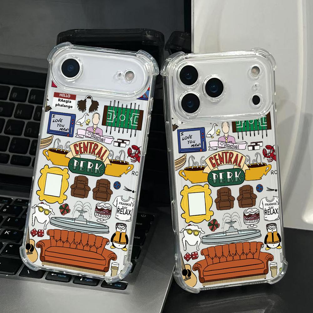 Hot TV Show Friends Phone Case for iPhone 17 Air 16 15 14 Plus 13 12 11 Pro Max X Xs XR 8 e Soft Shockproof Thin Clear Cover