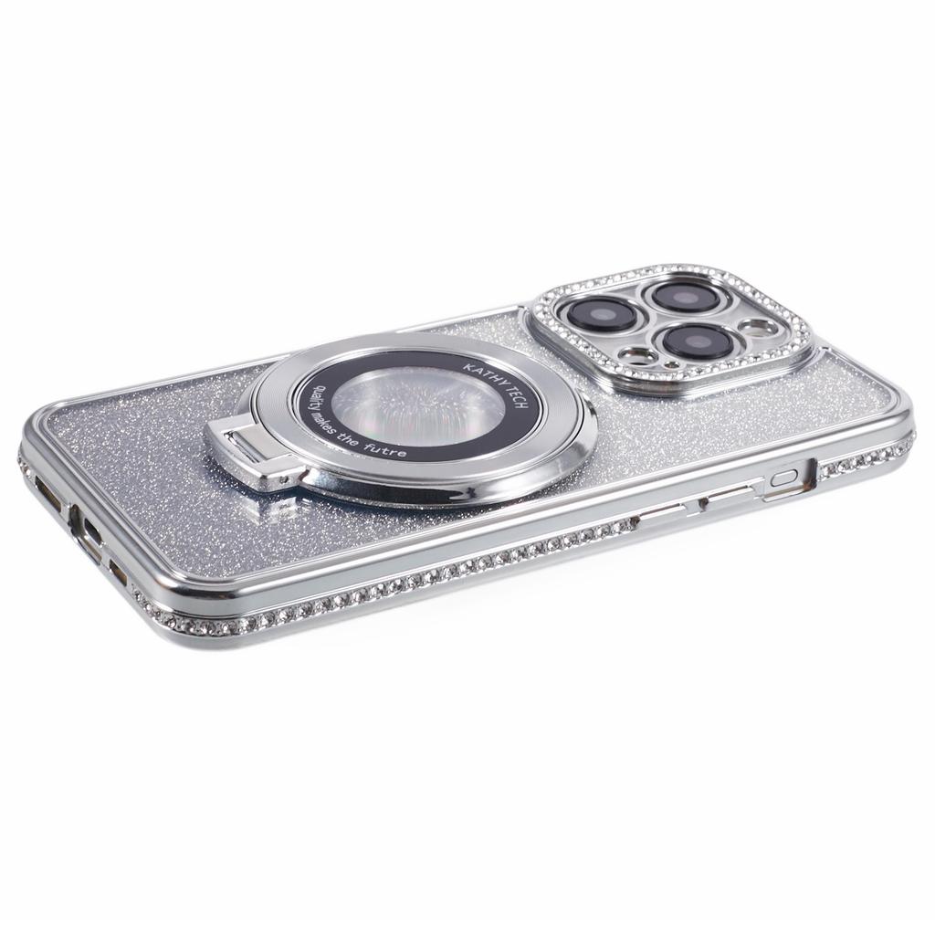 Для iPhone 12 Pro Max Чехол из ТПУ Градиентная Крышка с Подставкой Рамка для Линзы со Стразами