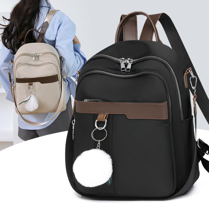 Женский контрастный цветной рюкзак, нейлоновая сумка через плечо, многофункциональный рюкзак