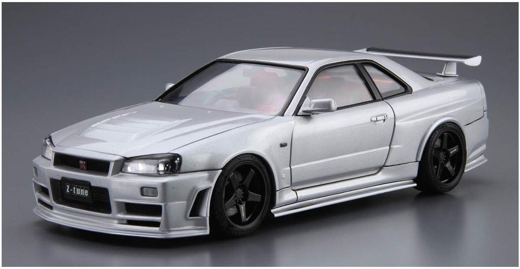 Aoshima Bunka Kyozaisha The Model Car Series Nismo BNR34 Skyline 2004 Пластиковая модель 1/24 No.34 GT-R Z-tune