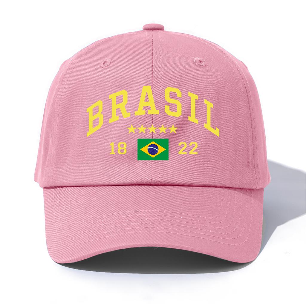 1 шт. Бейсболка с принтом BRASIL для взрослыхМинималистичный Ретро Стиль Повседневная Мягкая Регулируемая Кепка ПапыИдеально В Качестве Подарка
