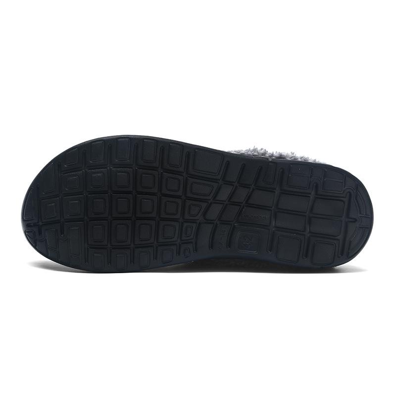 Plus Size 45 Fleece-Lined Thick-Soled Slippers for Couples - Slip-On Clog Shoes with Heel Cover for Men.