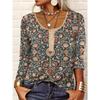 DICFY Women's Fashion Casual Autumn Winter Long Sleeve U-Neck Blouses & Shirts