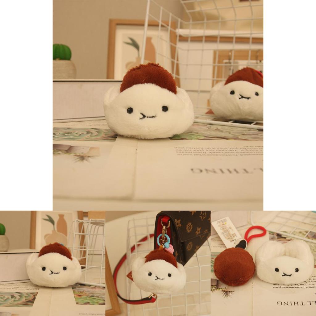 Cute Cha Siu Bao Plush Toy With Water Crystal Soft Material For Backpack Accessories And Gifts
