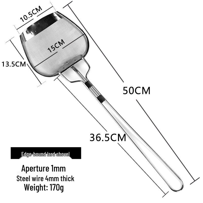 Stainless Steel Square Oil Skimmer & Slag Net Strainer for Fried Foods