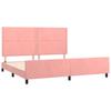Pink Velvet Bed Frame with Adjustable Headboard 200x200 cm