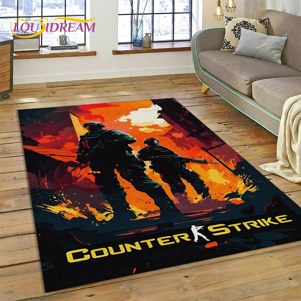 CS GO, Counter Strike Игра Геймер HD Ковер Ковер для Гостиной Спальни Декор, Напольный Коврик Нескользящий Декор для Дивана Прихожая Подарок