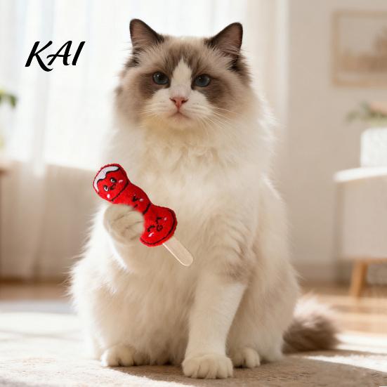 Прочная игрушка для teething котят, Плюшевая игрушка-грызун для кошек, Дизайн в виде палочки из боярышника в сахаре, Милые игрушки-симуляторы еды, Набитые, для кусания домашними кошками,