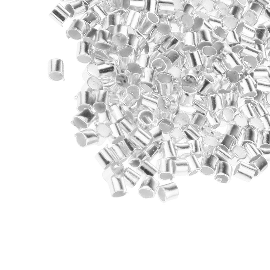 600шт Посеребренные Бусины Обжимные Концы Трубочки 1,5*1,5ММ
