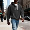 Men's Casual Solid Color Zipper Long Sleeve Hooded Sweatshirt, Everyday Zipper Casual Long Sleeve T-Shirt