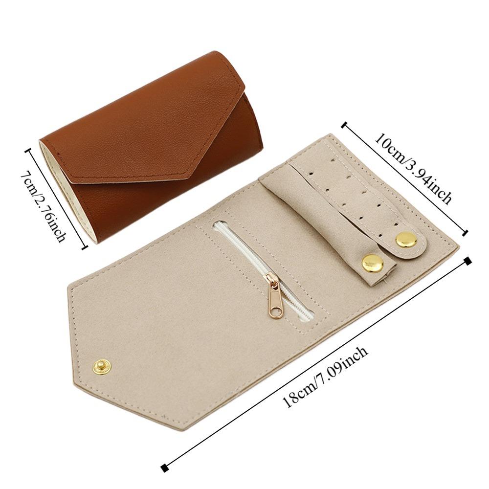 Solid Color PU Jewelry Display Bag Jewelry Display Earring Organizer Necklace Ring Bag Travel