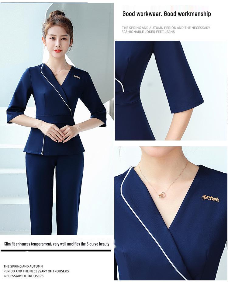 Women's Long Sleeve Beauty Salon Uniform for Health Club & Spa
