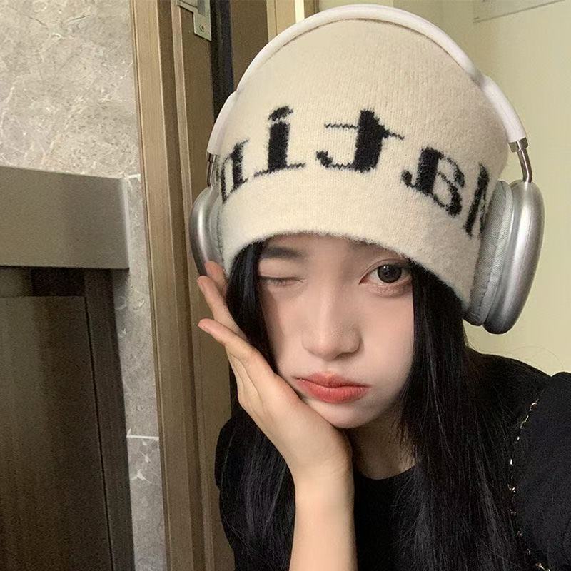 Мужская зимняя ветрозащитная, холодостойкая и теплая шерстяная вязаная шапка супертолстая утолщенная шапка-бини для большой окружности головы