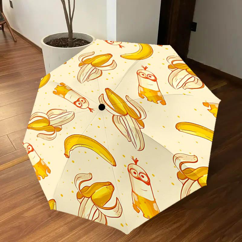 1PC banana minion Umbrella-8-Rib Reinforced, Automatic Open, Lightweight & Durable, Cute Fashion Accessory for Outdoor-P31