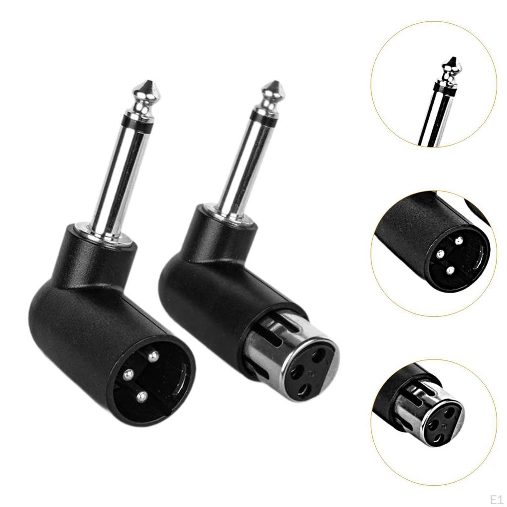 3-контактный XLR Female Male to 1/4"/6.35 мм угловой адаптер-соединитель Профессиональный Компактный Прочный