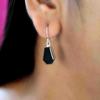 Black Onyx Coffin Drop & Dangle Earrings For Women Jewelry, Gemstone And Sterling Silver Oddity Earrings, Unique Handmade Gift For Her