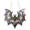 Halloween Colorful Bat Hanging Decoration Stained Glass 2D Flat Acrylic Witch Hat Suncatcher Indoor Outdoor Wall Window Hanging Sign Ornament
