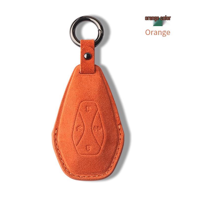 Suitable Key Case for BAIC Alpha S/T: High-End Suede with Snap Closure, Designed for Women
