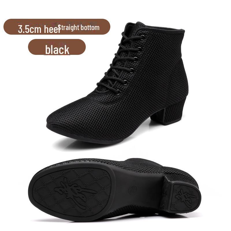 Туфли для танцев Wupa Black Breathable Mesh Jitterbug Sailor, каблук средний, летняя версия