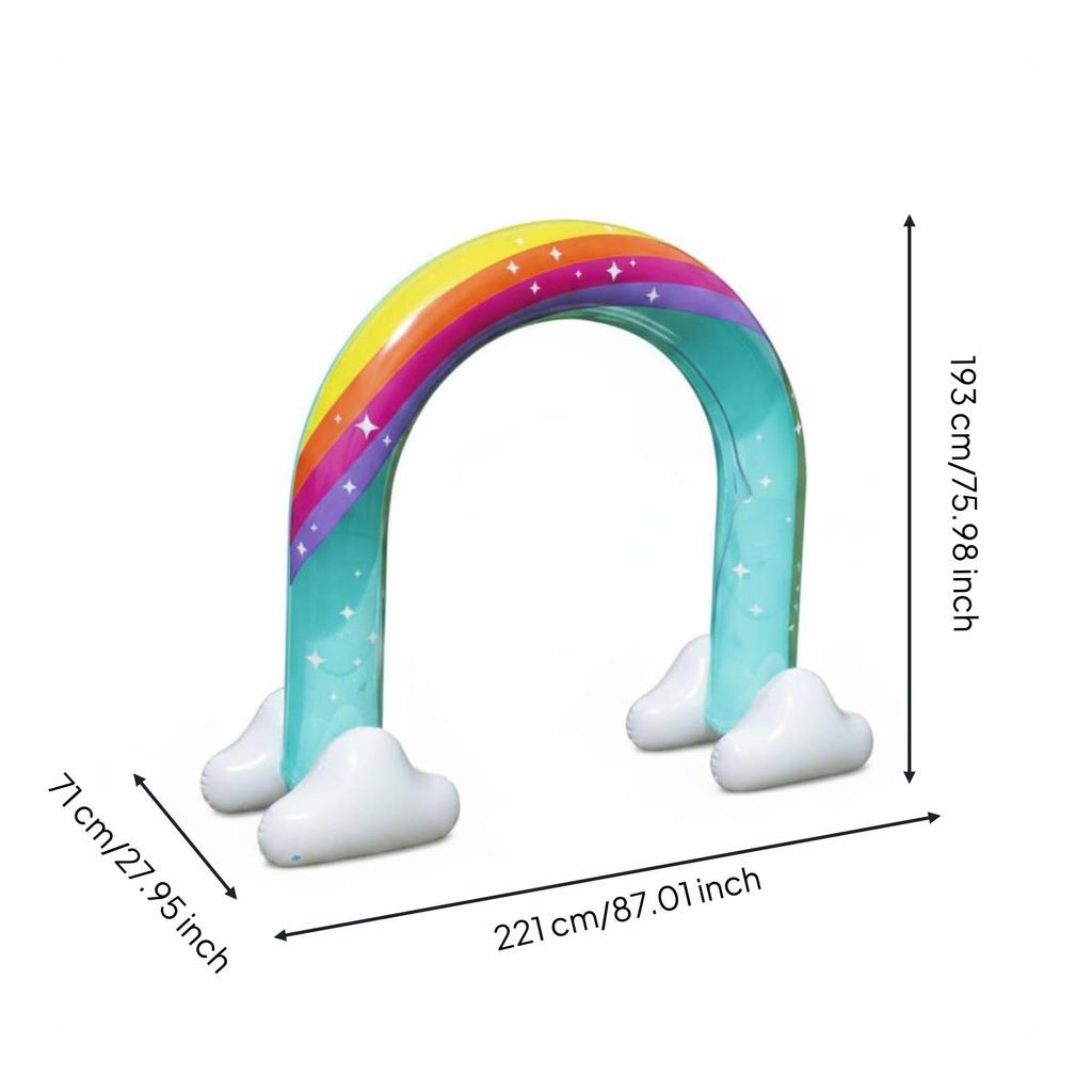 Rainbow Sprinkler Arch Portable Inflatable Sturdy PVC for Lawn