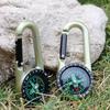 Survival Mini Compass Keychain Zinc Alloy Small Pocket Compass Carabiner Buckle Outdoor Accessory for Camping Hiking Backpacking