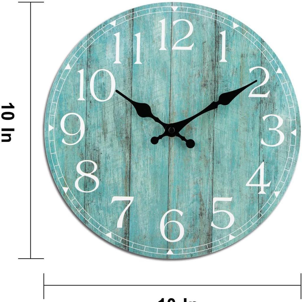 10-дюймовые бесшумные декоративные деревянные настенные часы для гостиной и спальни