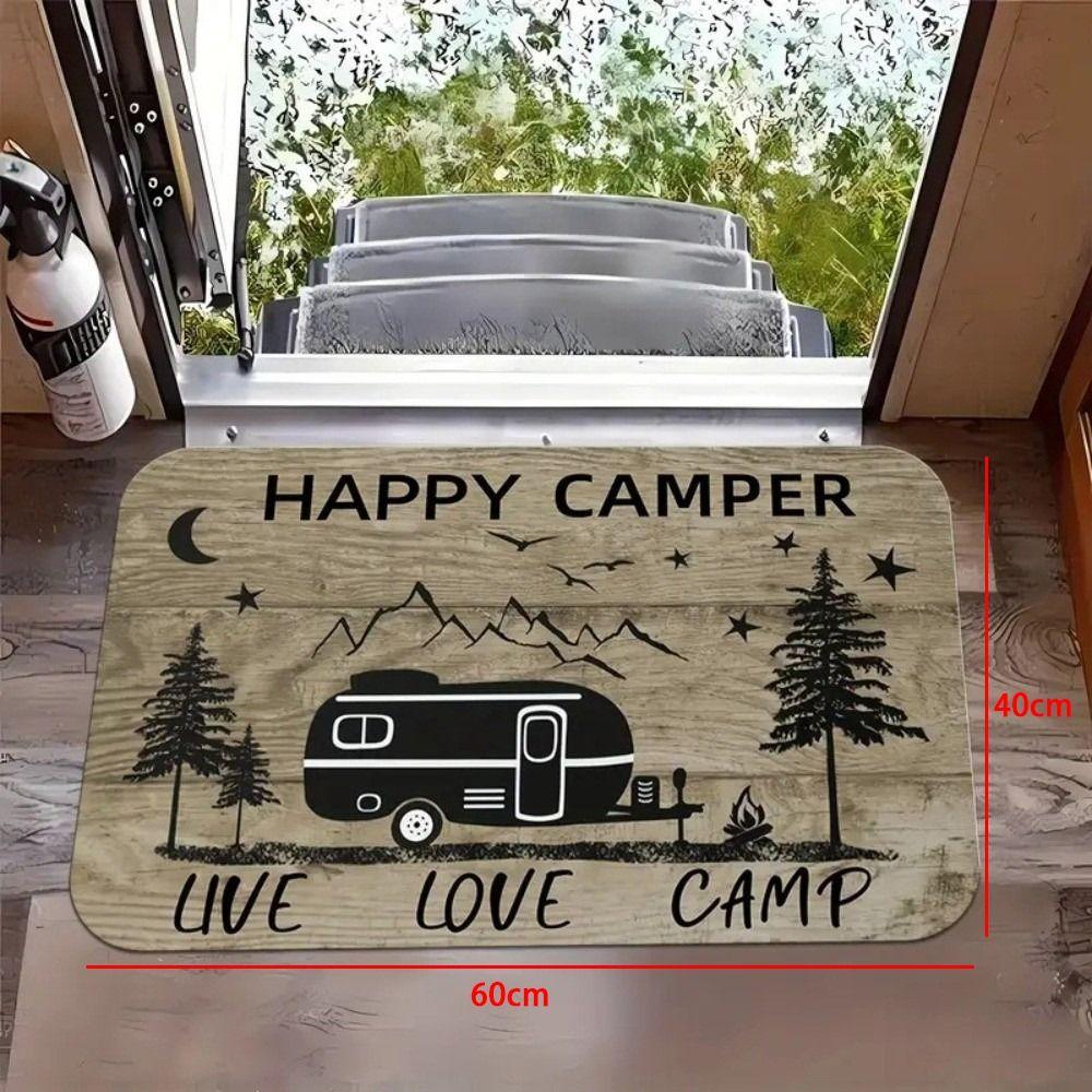 Rectangle Camping Van Welcome Mat Non-Slip Entrance Rugs Durable Door Mat Outdoor Camping