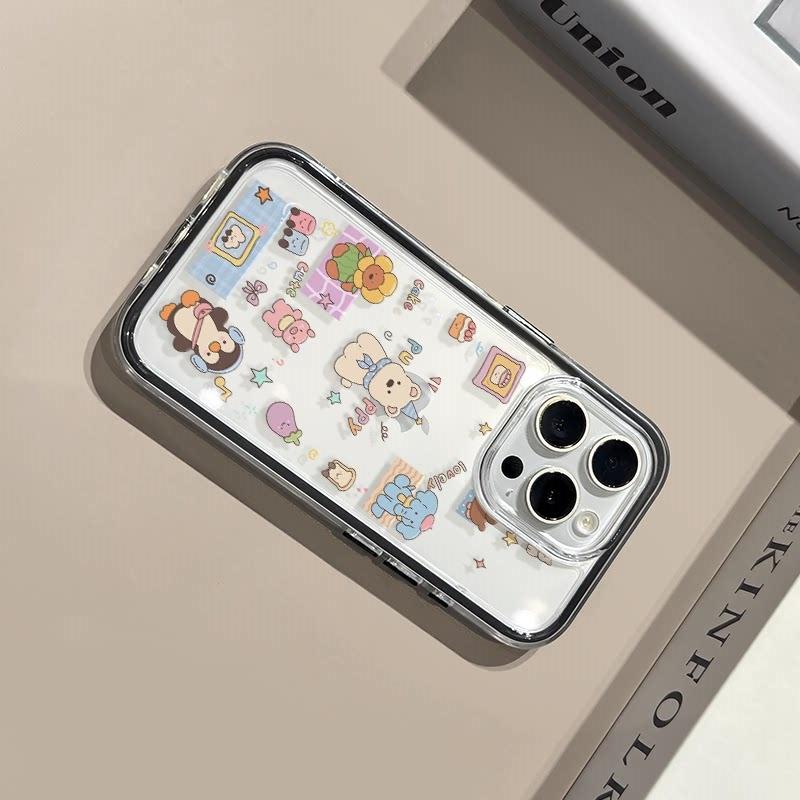 Чехол для телефона со всех сторон с прозрачным рисунком милых животных для Samsung Galaxy S26 Ultra S25 S23 FE S24 S22 Plus A57 A37 A55 A54 A36 A15 A16