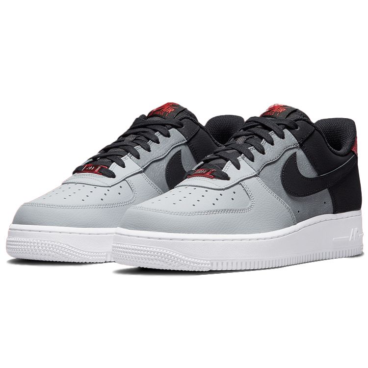 Nike Air Force 1 07 LV8 Черные дымчато-серые мужские кроссовки Pure-Platinum Red-Lava CZ0337-001