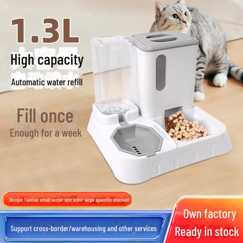 Automatic Pet Fountain & Feeder - Keeps Cats & Dogs Hydrated Without Wetting Mouth