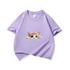 Kids Cotton T Shirt Peeking Orange Kitten Cat Print Crew Neck Short Sleeve Tee Casual Breathable Boys Girls Summer Tops