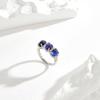 Роскошный дизайн, камень сентября, натуральный стеклянный сапфир, кольцо, нежное, легкое, роскошное, подарок на годовщину помолвки для дам