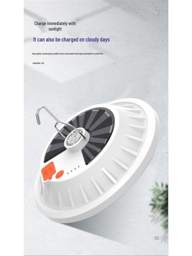 Cross-Border Super Bright Solar Tent Light with Remote Control for Power Outages, Camping, and Night Markets