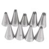9 шт., насадки для крема с открытой звездой, набор для украшения торта, металлические наконечники для кондитерских мешков