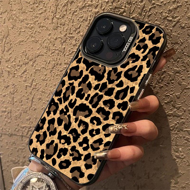 Коричневый леопардовый противоударный защитный чехол для iPhone 15 Pro Max 16 14 13 12 11 Pro X XR XS 7 Plus 16E защитное покрытие для линз