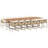 13 Piece Outdoor Dining Set with Beige Cushions Poly Rattan