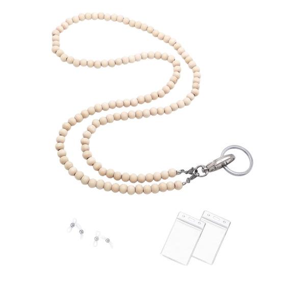 Красочные деревянные бусины учитель шнурок держатель удостоверения личности выдвижной значок катушка ключи очки