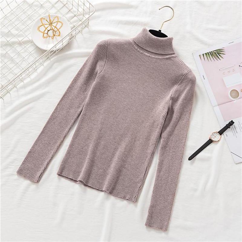 Женский пуловер тонкий с высоким воротом.цвета в ассортименте