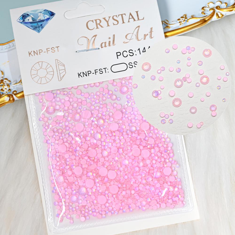 1440 шт. 3D красочные Русалочки круглые стеклянные бусины подвески для ногтей Аврора кристалл стразы украшения пузырьки драгоценные камни маникюрные аксессуары