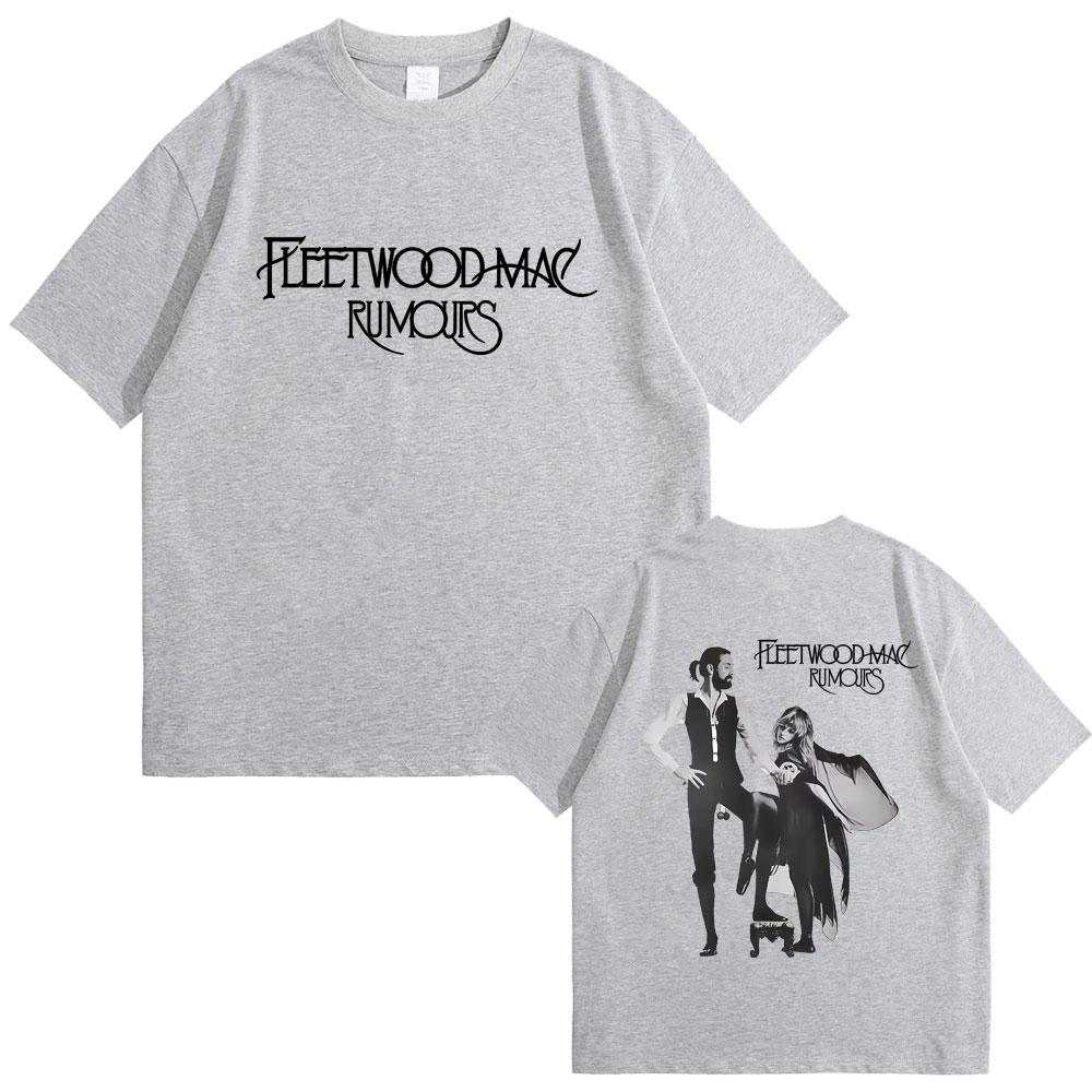 Rock Band Fleetwood Mac Rumours Album Print Tshirt Retro Stevie Nicks Graphic T Shirts Unisex Women Casual Cotton Vintage Tshirts