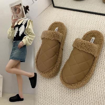 Женские бархатные ретро-тапочки - Уютные, прочные, на толстой подошве, с одной лямкой, для осени/зимы 2025