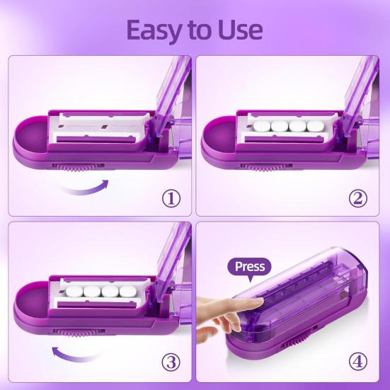 Таблеткорезка Разделитель для лекарств с острым лезвием Регулируемая конструкция Компактный портативный